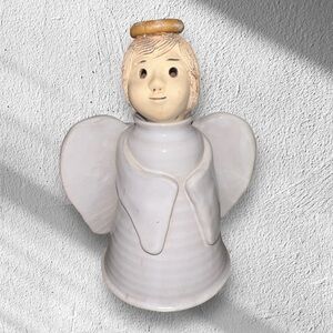 Vintage Angel Figural Oil Lamp  by Terra Studios Pottery Signed Rita Ward Jon